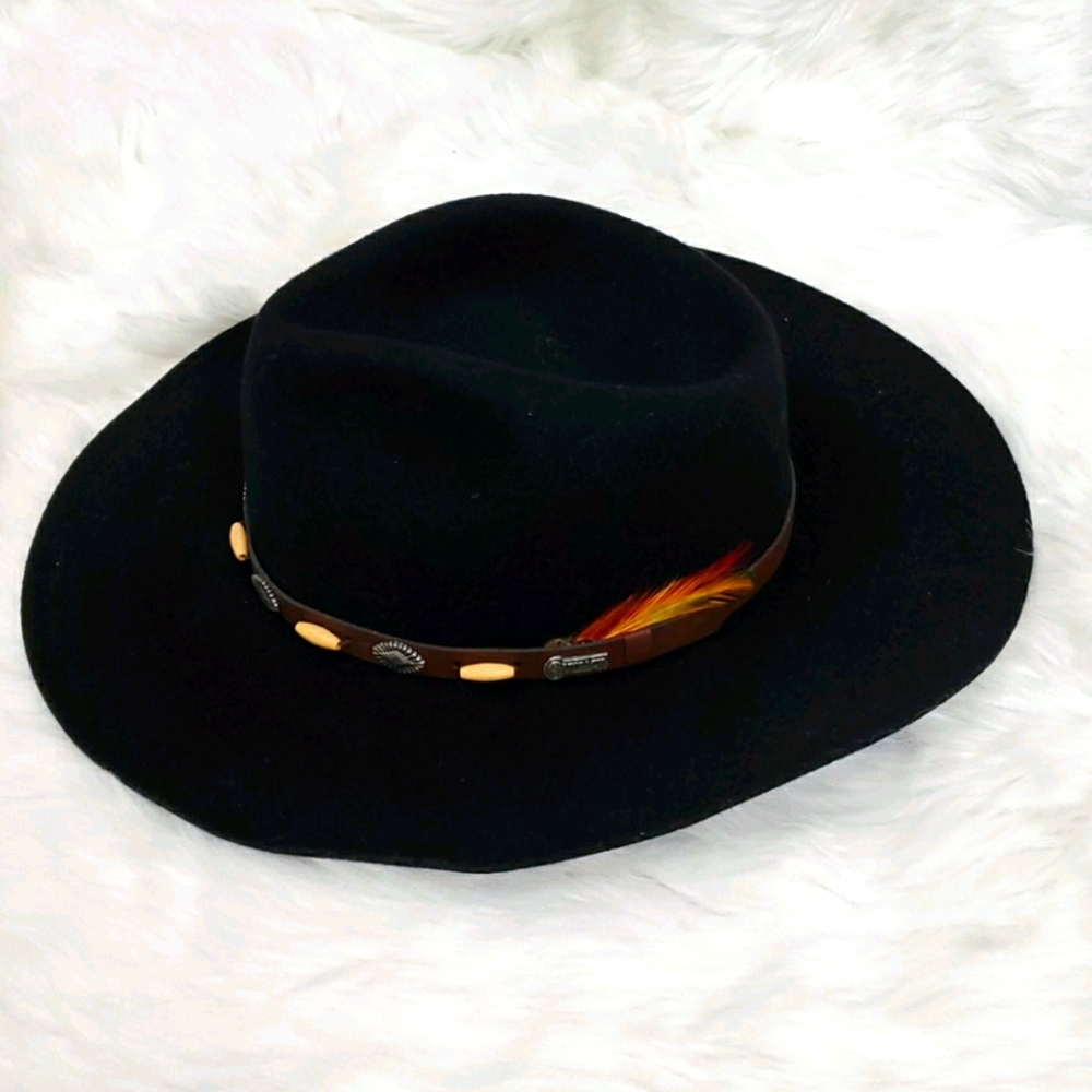 Vintage Road Warrior 2x fur blend  hat Outback Size 6 7/8 Wool Blend